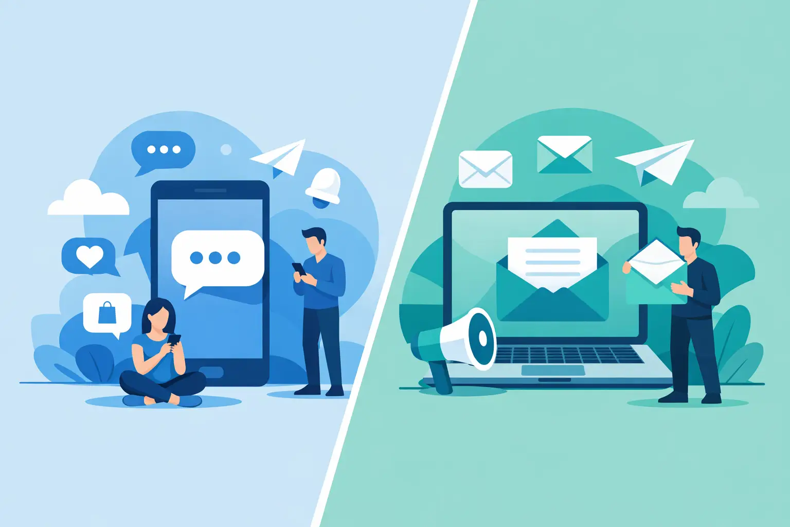 SMS marketing versus email marketing image