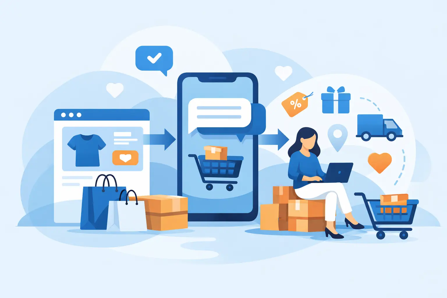Exemplu flux SMS pentru ecommerce care vinde