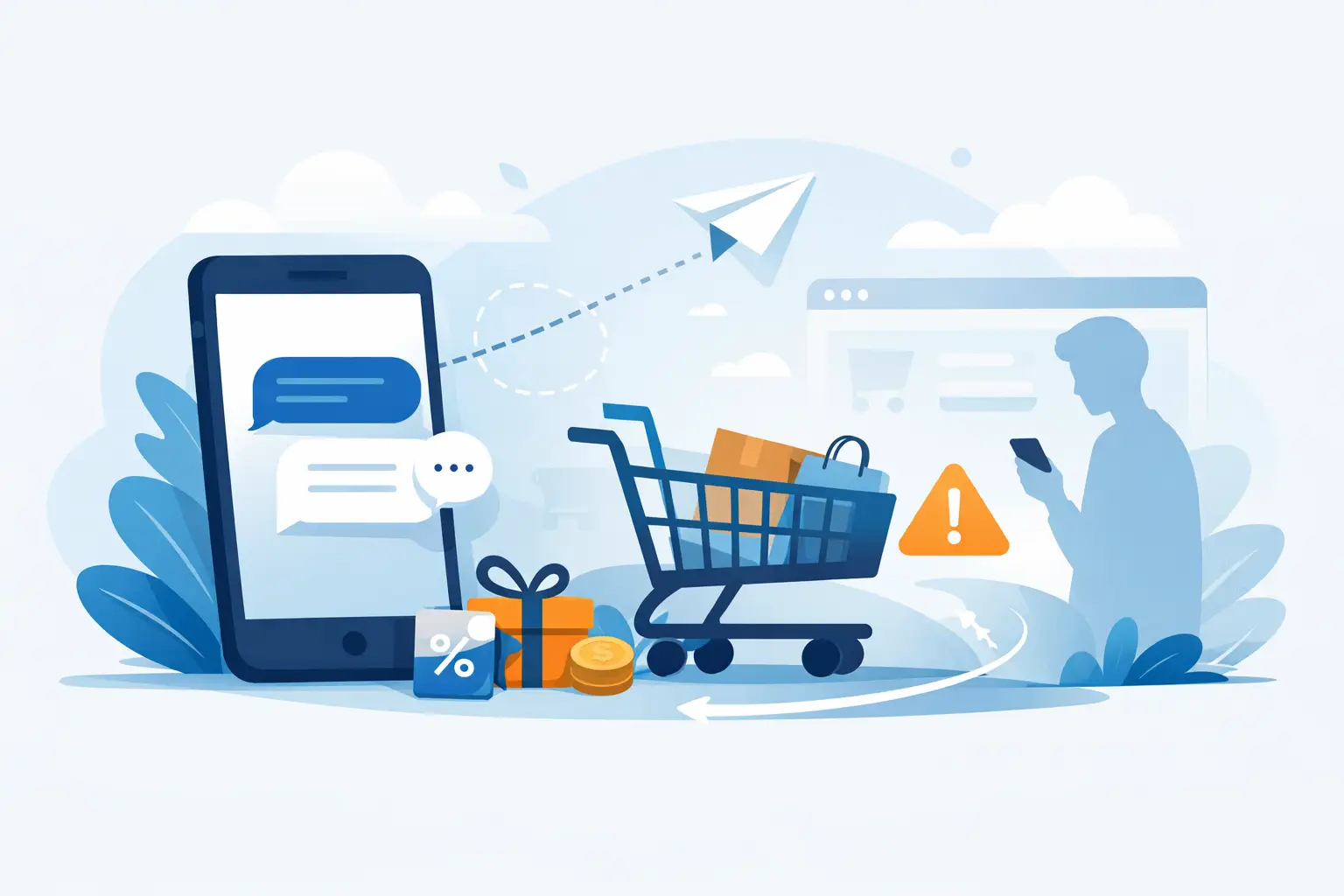 SMS for recovering an abandoned cart that sells